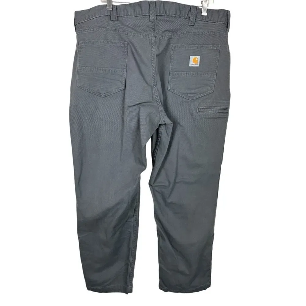 Carhartt Pants Men's 40X30 Gray Rugged Flex Canvas Relaxed Fit Work